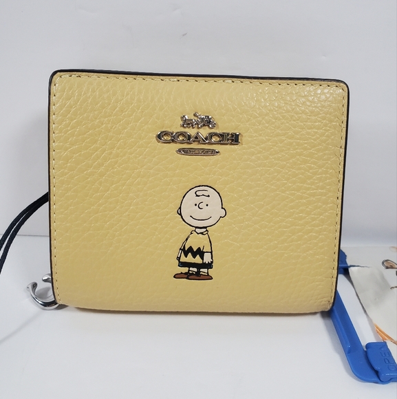 Coach X Peanuts Snap Wallet With Charlie Brown CBN90 - Picture 1 of 7